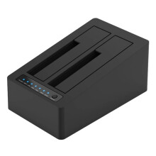 Boîtier Universel pour Disque Dur Double Baie 2,5 Pouces avec Base de Clonage USB 3.0