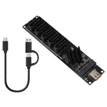 USB-3.0-Typ-C-auf-5-Port--3.0-Erweiterungskarte USB 3.2 Gen 1 5 Gbit/S JM575+JMS580 für 2,5-Zoll- und 3,5-Zoll--SSDs/HDDs