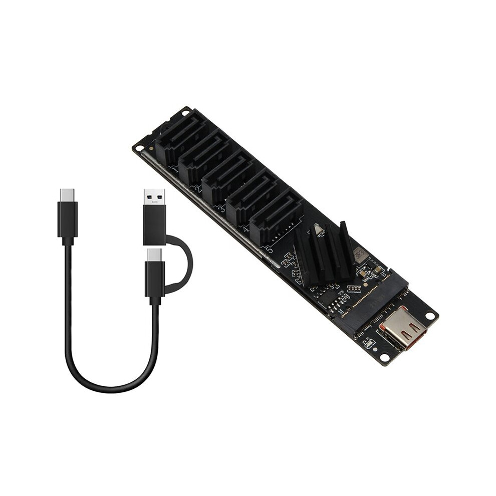 TypeâC Usb 3.0 To 5-Port 3.0 Expansion Card Usb3.2 Gen1 5Gbps Jm575+Jms580 For 2.5-Inch 3.5-Inch Ssd Hdd 4713285128173