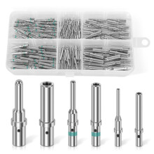 180PCS Connector Pin and Socket Style Contact Pin Kit Size 12/16/20 Male and Female Solid Terminal for DT