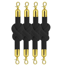 4 PCS Black Velvet Rope - Black Velvet Rope for Parties, Ceremonies, and Crowd Control