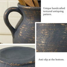 Portautensili da Cucina Rustico - Contenitore In Ceramica da 19,3 cm per Piano di Lavoro, Decorazione Vintage per il Bancone Della Cucina.