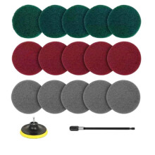 Power Scrubber Pads Drill Attachment, 4 Inch Headlight Restoration Kit Drill Brush Scouring Cleaning Pads for Kitchen