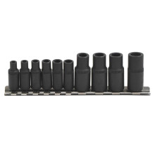 10-Delige Magnetische Tapdopsleutelset voor 1/4 Inch en 3/8 Inch Aandrijving, Gelegeerd Staal, Inclusief Opberghouder voor Nauwkeurige Montage