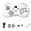 Y04 Wireless Game Controller with Receiver for /PC/PS4 - Hall Effect Joystick 6-Button Layout Arcade Gamepad White 1