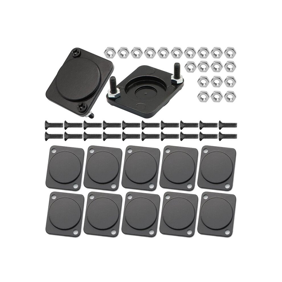 12 Pack Panel-Mount Blank Plate Rack Mount Plate For Chassis Connectors And Xlr Connectors Black 4712420162362