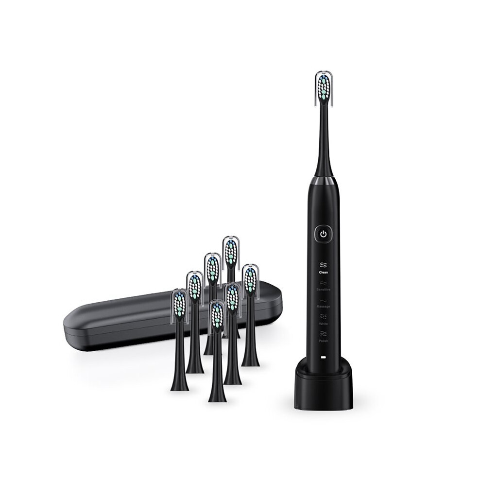 Electric Toothbrush  Ultrasonic Dental Teeth Whitening Rechargeable Adult Tooth Brush S100 With8 Brush
