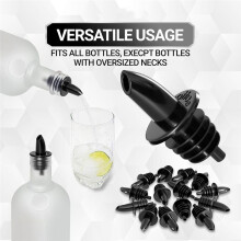 50 Piece Plastic Bottle Pourer - Versatile Drink and Alcohol Pourer Spout - Easy Install, Durable, Professional Bar Tool