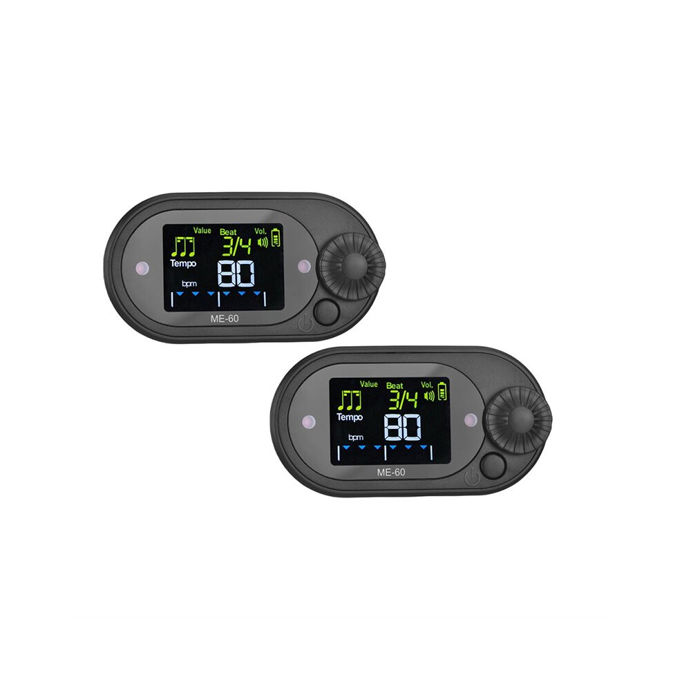 Saudism 2 Pcs Electronic Metronome 10 Beat Color Screen Display For Piano Guitar Violin Zither Drum Practice Rhythm Instrument