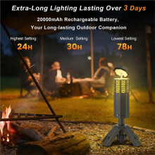 Verbeterde Campinglamp 20000mAh Oplaadbare Telescopische Campinglantaarn Zaklamp met Magnetische Voet voor Buiten