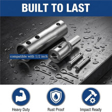 2 in 1 Trailer Jack Drill Adapter for 1 Inch & 1/2 Inch Jack Drive Shaft- Stainless Steel, with 1/2 Inch Socket Adapter