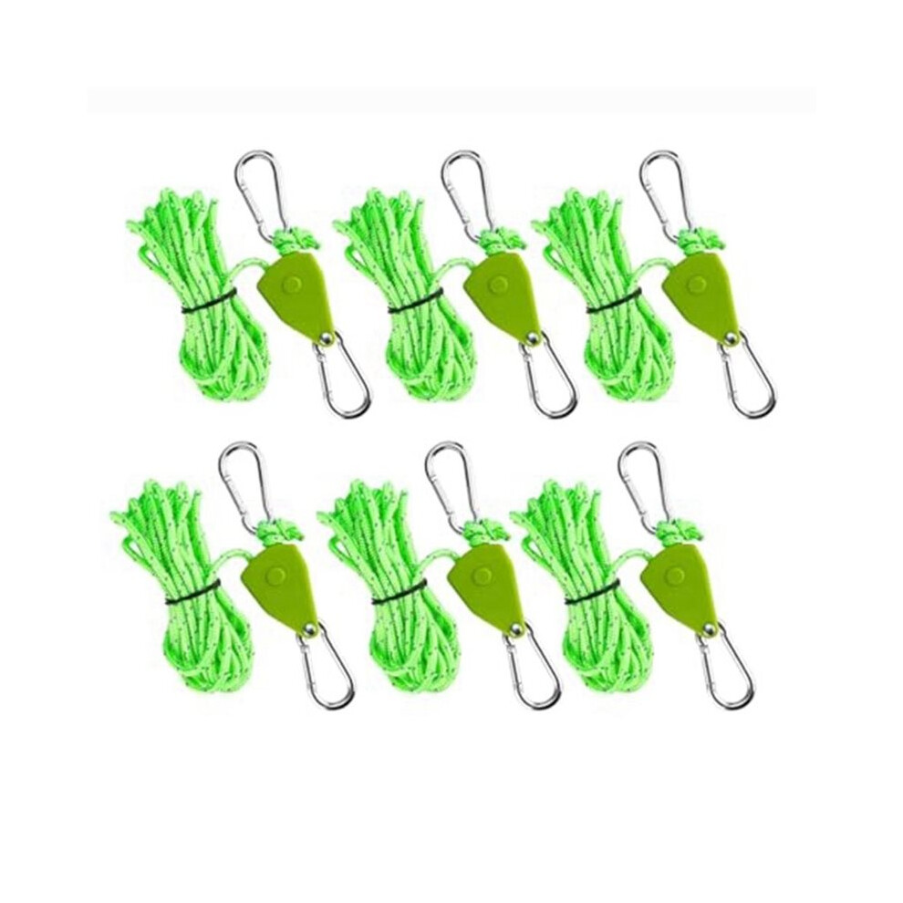 6 Pack Rope Tie Down Ratchet Retractable Paracord Rope Adjustable Rope Hanger Grow Light Camping Tent Kayak
