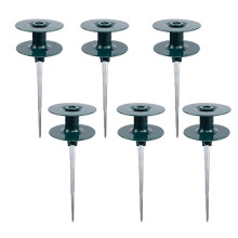 Paquete de 6 Estacas Protectoras para Mangueras, Estaca Guía 10 Pulgadas para Manguera Jardín, Estaca Metal Galvanizado con Parte Superior Giratoria