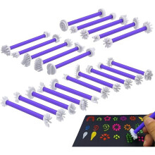 40PCS Flower Petal Tools for Dot Painting, Petal Dotting Tool, Double Sided Flower Tools, Floral Stamps for Card Making