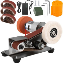 Belt Sander for KnifeMaking, 15 Degree Electric Power Bench Belt Sanders, for DIY Metal EU Plug