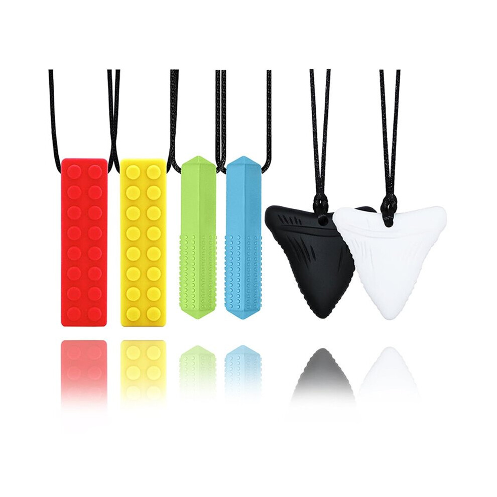1set/6pcs Chewing Necklace Suitable for Children, Grinding Teeth, Suitable for Autism, Relieving Anxiety