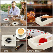 1set/2pcs Poker Card Ashtray Home Decoration Modern Conference Room Desk Decoration Simple Smoking Accessories