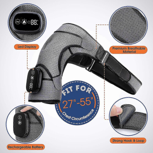 (black grey) Ηλεκτρική θεραπεία ζωνών υποστήριξης στηριγμάτων ώμων μασά 1