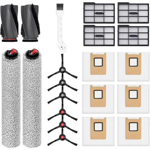Replacement Kit for  E25 Omni / E28 Omni: 1 Pair Main Brushes, 2 Roller Mops, 4 HEPA Filters(Left), 6 Side Brushes 1