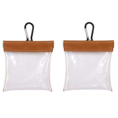 2 Pcs  Tees and  Pouch Bag, Portable Clear Squeeze Top Bag Holder with Clip,  Accessories