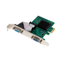 SM750 PCIE 2 Port Serial Expansion Card VGA Industrial-Grade 2D 1920 X 1440 HD Card 64MB DDR.