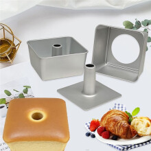 Teglia Quadrata A Ciambella, per 18 Ricette, In Alluminio Anodizzato da 23 cm, per Torte Angel Food, Chiffon e Plumcake, 23 X 23 X 11,4 cm