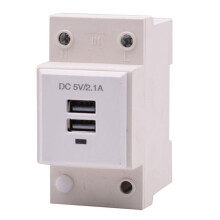 USB DIN Rail Modular Socket DC5V 2.1A Output Fiber Optic Distribution Box Socket Power Adapter