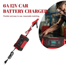 Car Battery Charger, 12V 6A Battery Trickle Charger for Car Motorcycle Lawn Mower Boat Lead Acid Batteries EU Plug