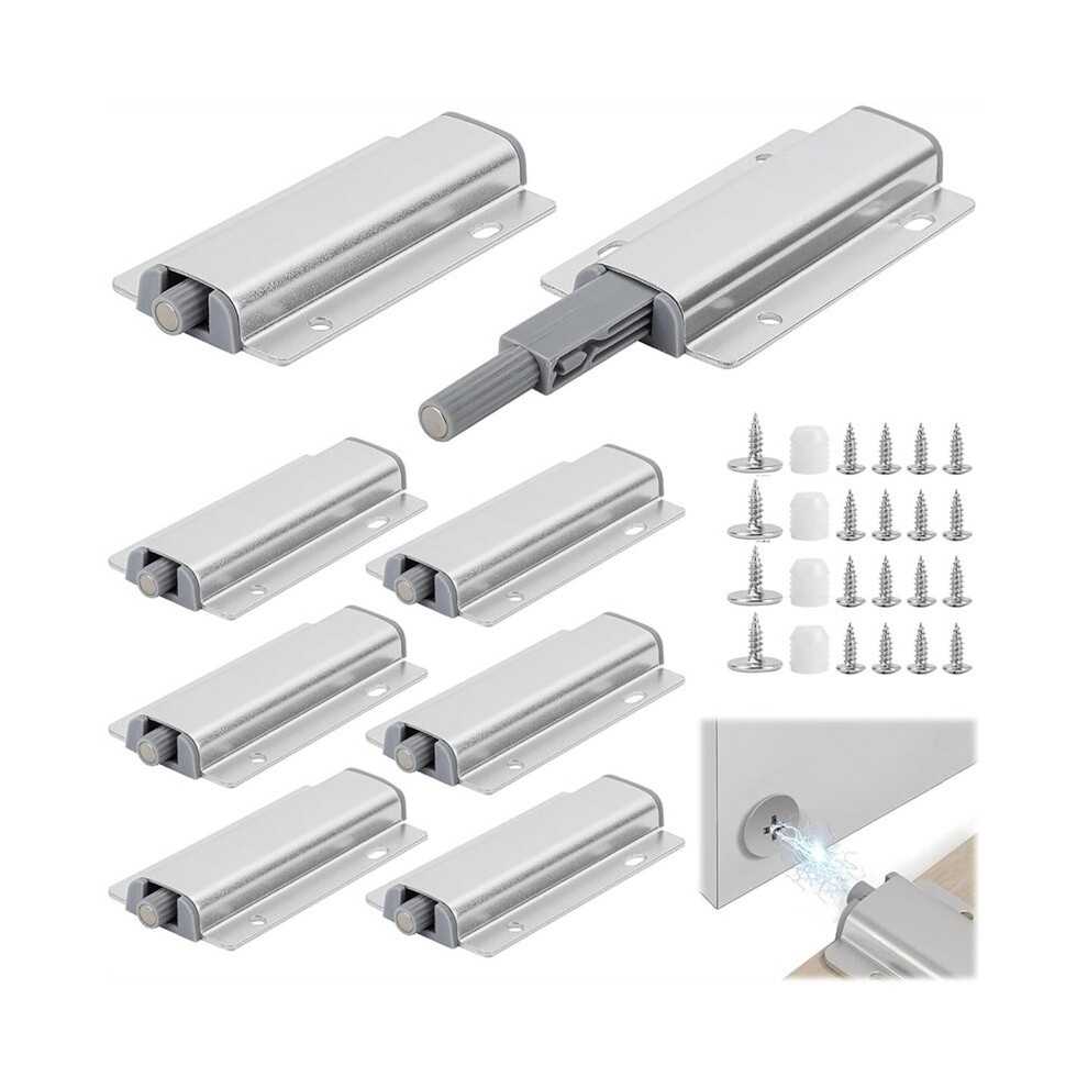 Push To Open Door Catches, 8Pcs Cupboard Push Open Catch- Release For Kitchen Closet Door Closing Cabinet Push Open 4711639763032