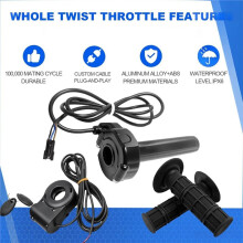 Q20 Full Twist Throttle z Łożyskiem Tocznym, Zestaw Kabli do Manetki Gazu do Roweru Elektrycznego, Kompatybilny z Elektrycznym Motocyklem Terenowym