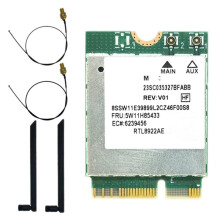Carte Réseau Wi-Fi 7 RTL8922AE 6338 Mbps Tri-Bande 2,4 GHz/5 GHz/6 GHz M.2 Gigabit 5.4 Carte Wi-Fi Sans Fil RTL8922