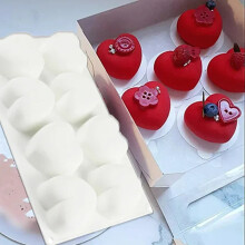 New 8 Grid Cavity Love Heart Shape Cake Mold Mousse Ice Cream Chocolate Dessert Jelly Pastry Silicone Mold Decoration Tools