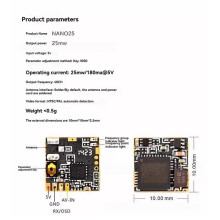 Nano25 5.8G 25mW 40CH VTX 5V OSD VTX NTSC/PAL for FPV RC Drone Small Aircraft Models