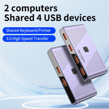 USB 3.0- Waarmee 2 Computers 4 USB-Apparaten Kunnen Delen. Schakelaar met Één Knop voor Toetsenbord, Muis, Printer en Scanner. USB-Hub voor Pc.