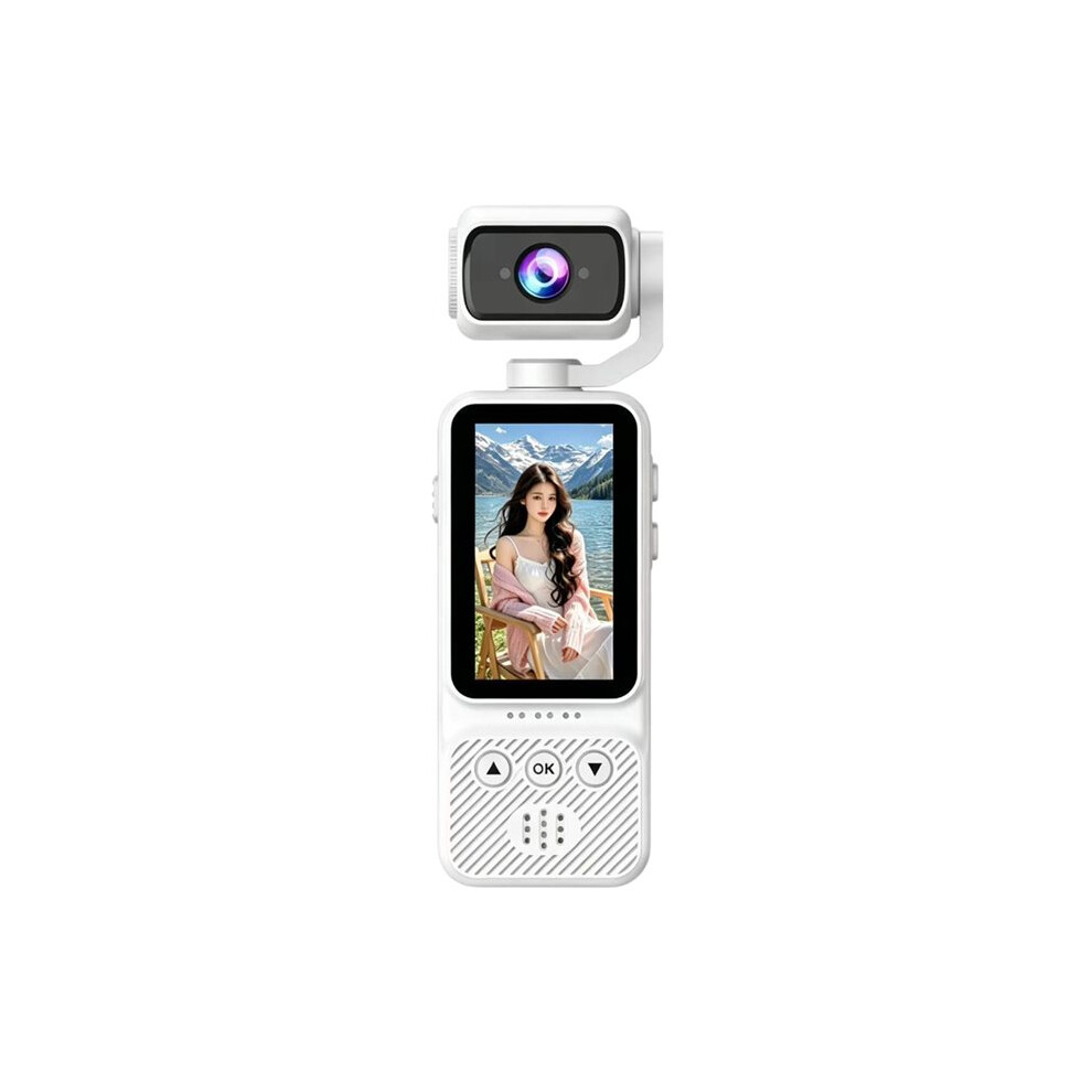 4K Handheld Hd Action Camera Auto Focus 180-Degree Rotating Lens For Travel Driver Recorder Motorcycle And Vlogging B White 6032475676156