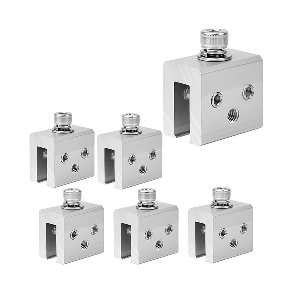 6Pcs Solar Panel Bracket Set, Photovoltaic Panel Roof Bracket Clamp, Metal Roof Panel Seam U-Clamp Mounting Accessory 4712872186404
