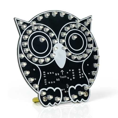 DIY Touch Control Owl LED Light Electronic Practice Kit with 4 Lighting Modes DIY Night Light Soldering Learning Kit