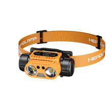 T400 Powerful LED Rechargeable Headlamp Rotating LED Waterproof Flashlight for Outdoor,Camping,Fishing Orange