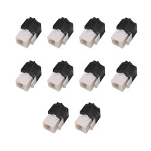 10-Pack Cat6A RJ45  Jack - Cat6 Compatible -180 Degree Toolless -Ethernet Wall Jack -Cat6A Network Coupler