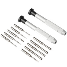 12-Teiliges Schraubendreher-Bit-Set mit Aluminiumkoffer, Schlitzschraubendreher-Set für Brillenreparaturen