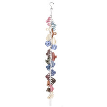 Macrame Hair Claw Clip Organizer with Rotating Hook and 20 Metal Rings,Hanging Hair Clip Holder and Storage