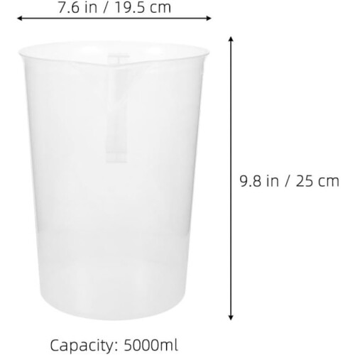 Copas de medição de 5000ml pesadas de 2pcs com graduações duplas 1