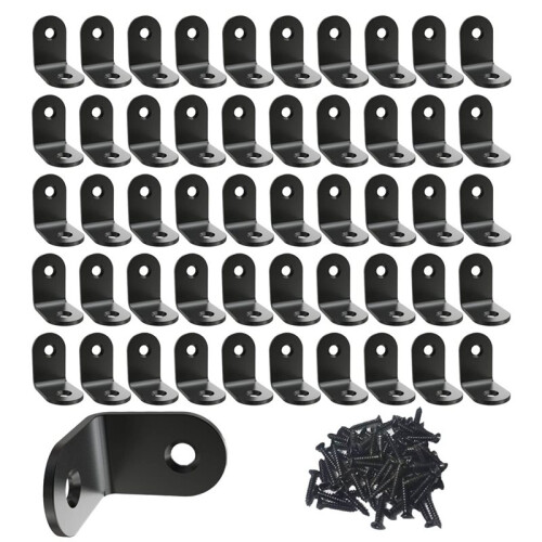 L Bracket Metal Brackets 50pcs for Corner Brace Small Shelf Brackets with Screws for Mounting Support