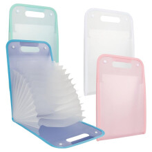 4 Colour A4 Macaron Vertical Binding File Bag Student Test Paper Storage Bag 13 Cell Portable Organ Bag, School Supplies