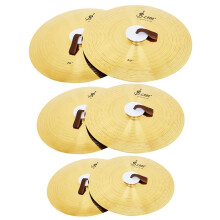 SLADE 1Pair Copper Cymbal Alloy Percussion Mount Cymbals Band Percussion Instrument Rope Stage Party Musical 14 Inch Drum