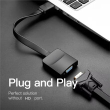 -Compatible to VGA Adapter Digital to Analog Video Audio Converter Cable for Laptop Display Conversion B