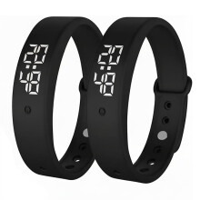 Pulseira Inteligente Digital LED À Prova D'Água com Relógio Inteligente, Monitor de Temperatura Corporal e Lembrete Vibratório