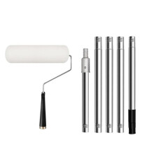 Long Household Wall Painting Tool Extendable Roller Poles with 3 Brush Heads 831F