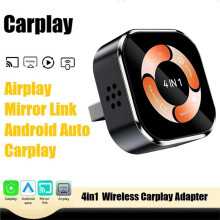 Wireless CarPlay 4in1 Airplay/Mirror Link/Android Auto/Carplay AI Box USB Dongle Wired to Wireless Carplay
