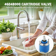 1 Stück Ersatzkartusche für Grohe 46048000 Einhebel-Mischventil, Keramikkartusche, 46 mm